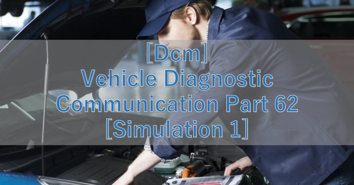 [Dcm] Vehicle Diagnostic Communication Part 62 [Simulation 1]