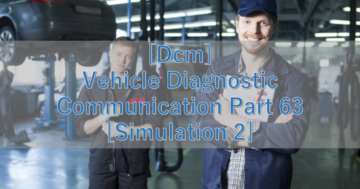 [Dcm] Vehicle Diagnostic Communication Part 63 [Simulation 2]