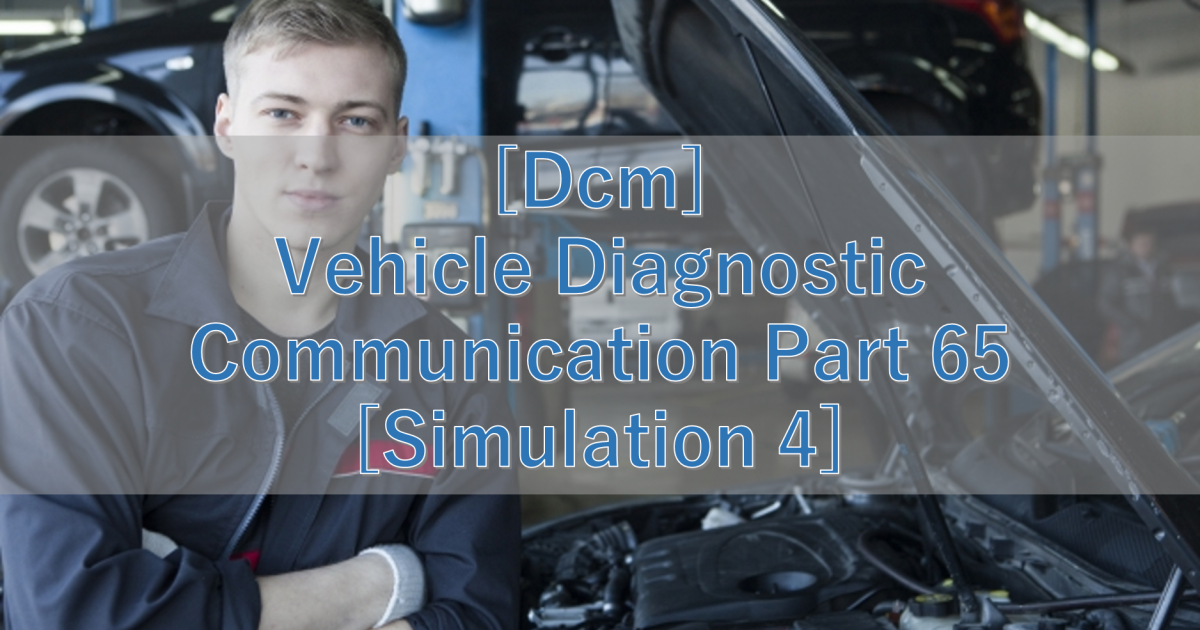 [Dcm] Vehicle Diagnostic Communication Part 65 [Simulation 4]