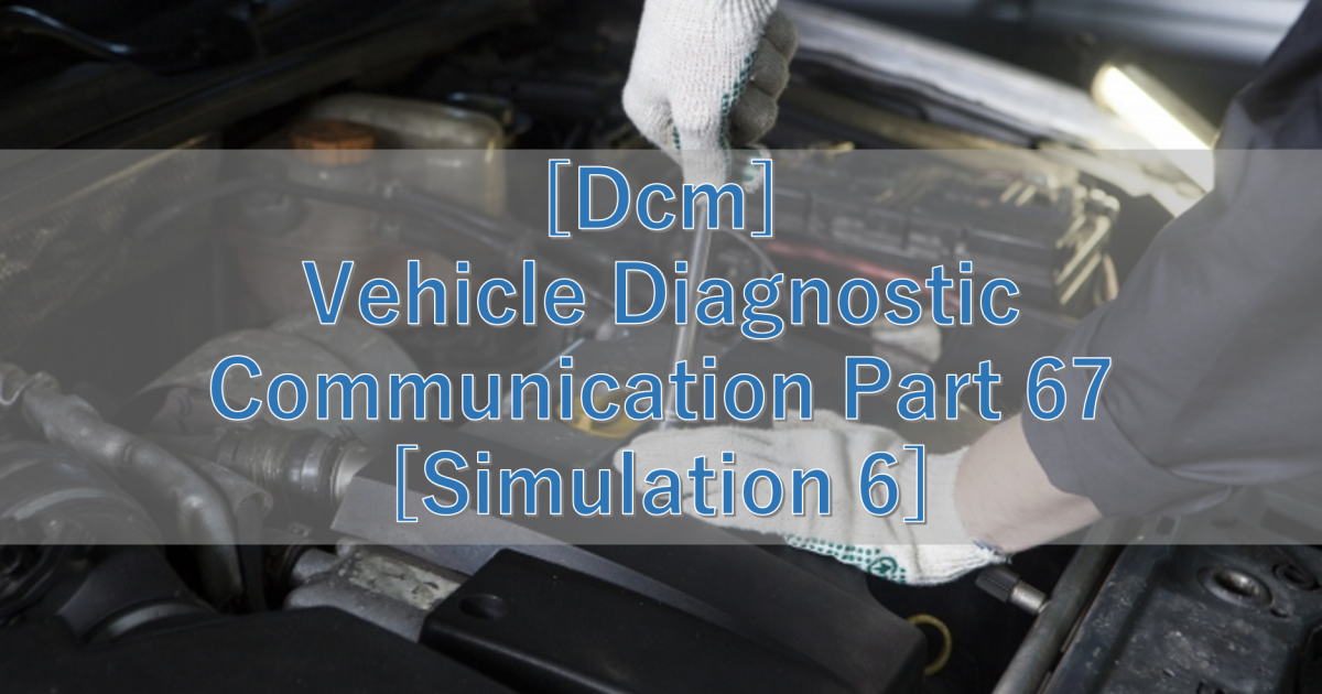 [Dcm] Vehicle Diagnostic Communication Part 67 [Simulation 6]