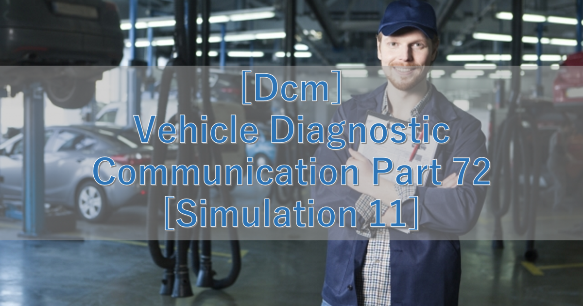 [Dcm] Vehicle Diagnostic Communication Part 72 [Simulation 11]