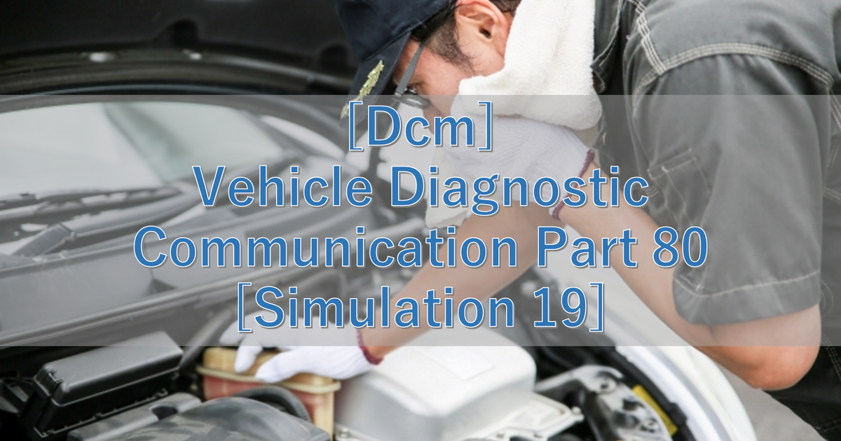 [Dcm] Vehicle Diagnostic Communication Part 80 [Simulation 19]
