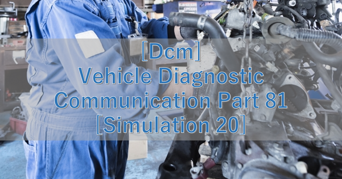 [Dcm] Vehicle Diagnostic Communication Part 81 [Simulation 20]