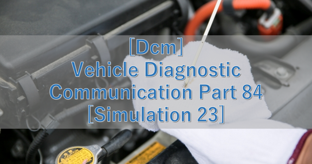 [Dcm] Vehicle Diagnostic Communication Part 84 [Simulation 23]