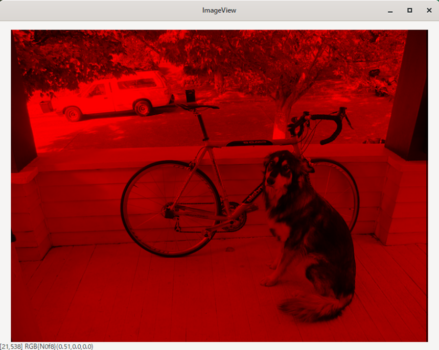 犬と自転車(赤抽出)(左右反転)(Julia)、ImageView