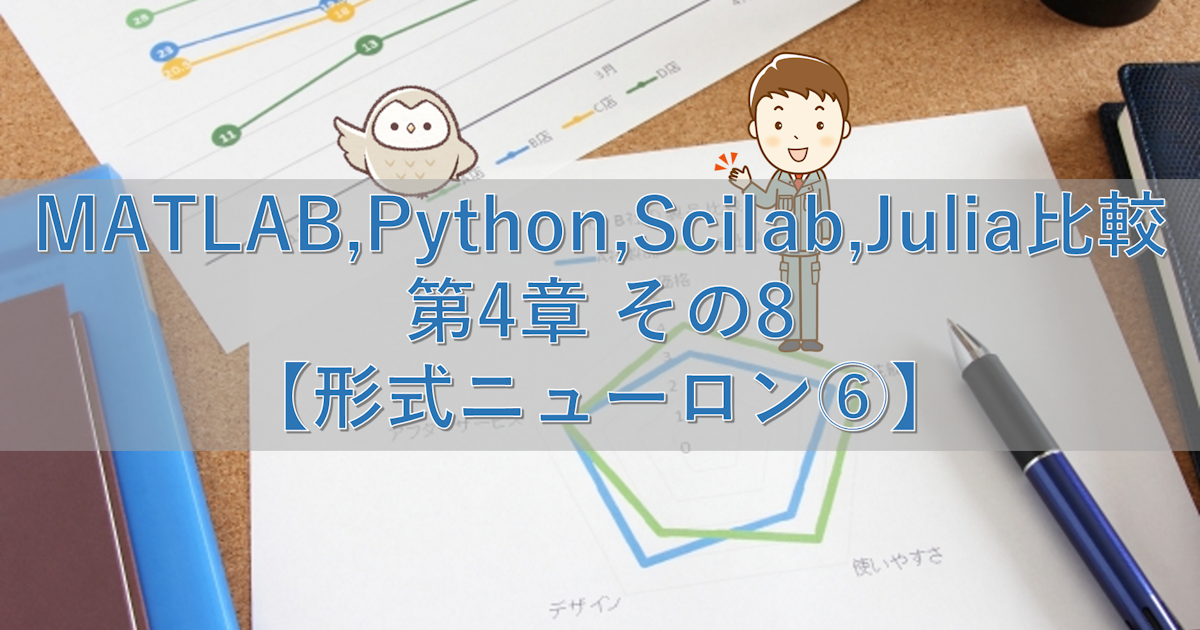 MATLAB,Python,Scilab,Julia比較 第4章 その8【形式ニューロン⑥】