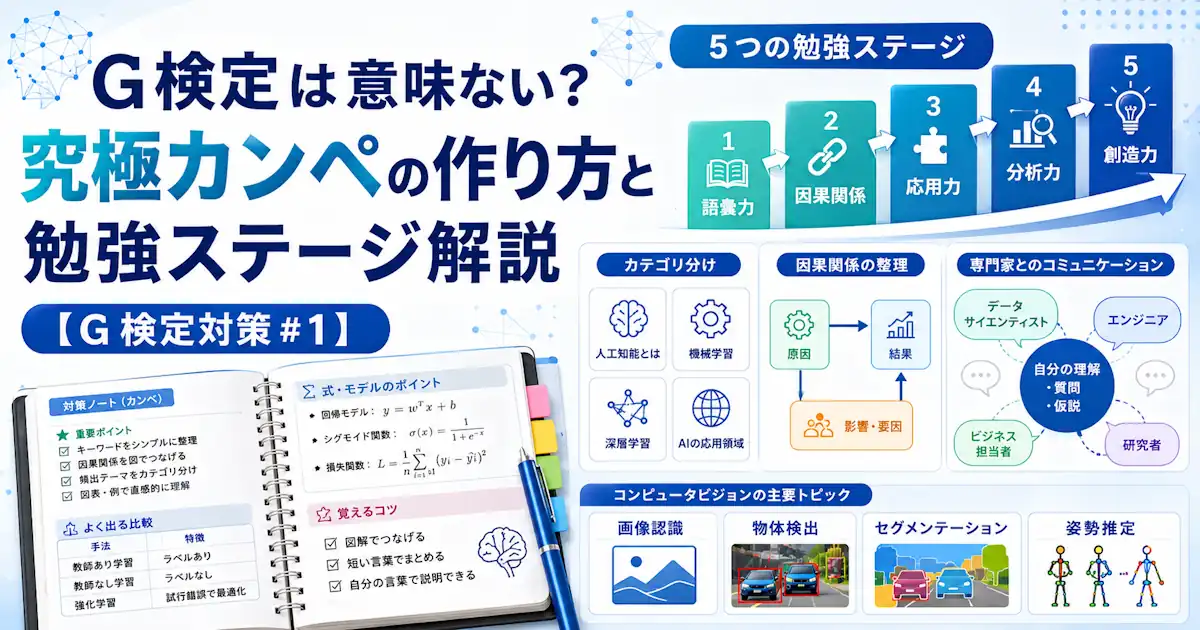 G検定は意味ない？究極カンペの作り方と勉強ステージ解説【G検定対策#1】