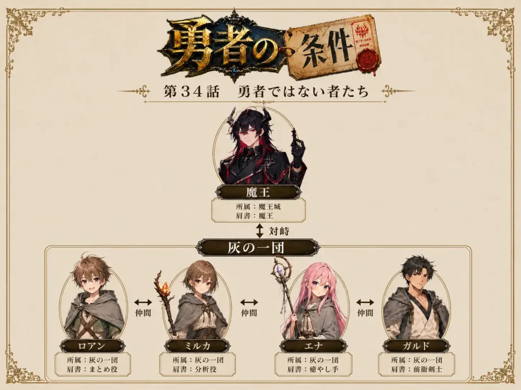 勇者の条件 第34話 勇者ではない者たち 人物相関図